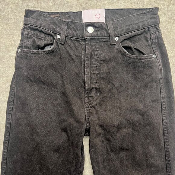 Revice Brown High Rise Button Fly Straight Leg Denim Jeans Waist 26" - Picture 2 of 10